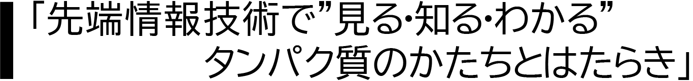 先端情報技術で”見る・知る・わかる”
タンパク質のかたちとはたらき